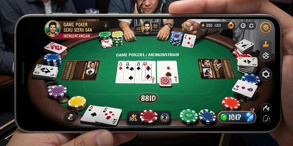 Tampilan gameplay Poker yang mengasyikkan di 88ID.