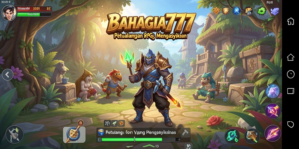 Tampilan gameplay mengesankan dari BAHAGIA777 dengan pertempuran yang menarik.