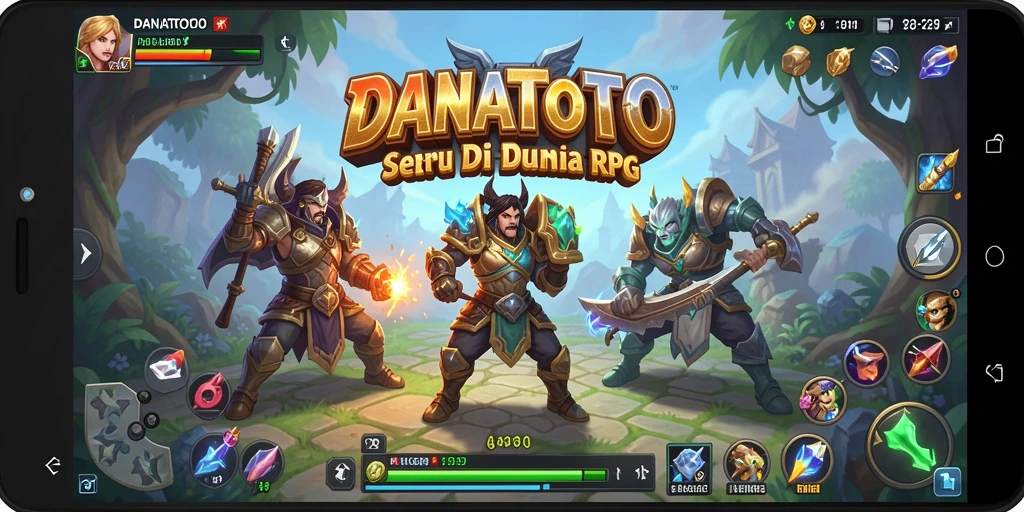 Tampilan gameplay epik dalam DANATOTO yang menyajikan petualangan seru.