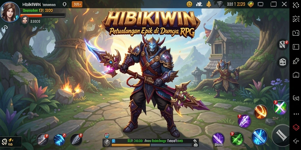 Tangkapan layar menampilkan aksi pertempuran seru dalam HIBIKIWIN.