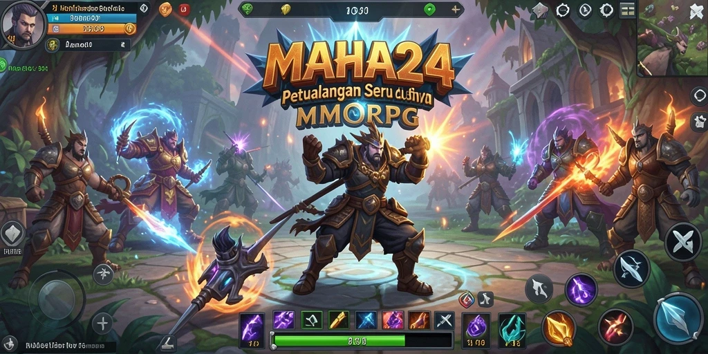 Screenshot gameplay MAHA24 menampilkan aksi pertempuran seru dalam MMORPG.