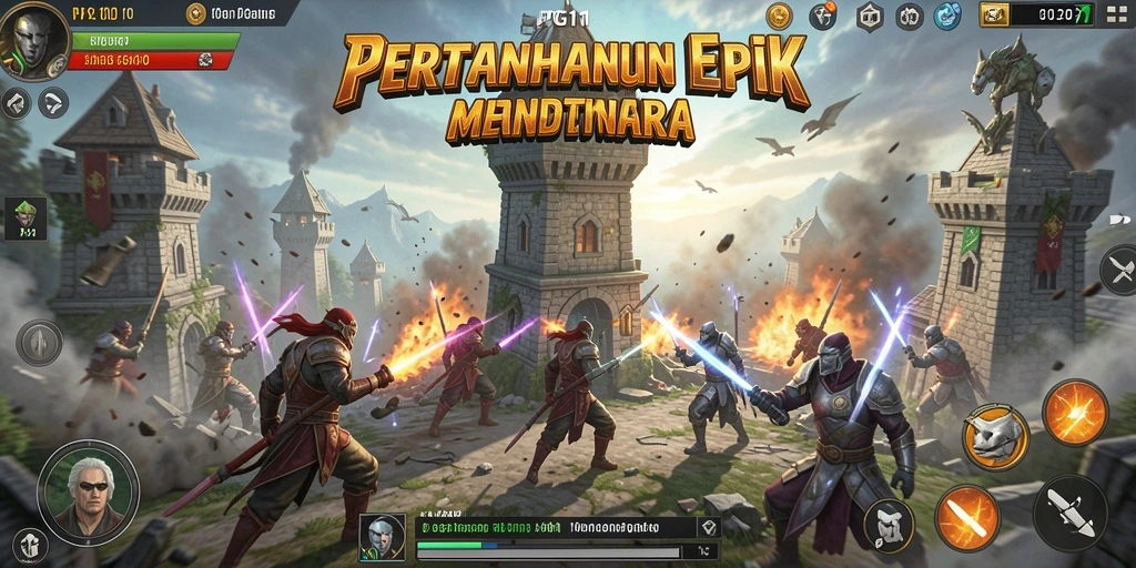 Screenshot menampilkan aksi seru dalam game Tower Defense PG11.