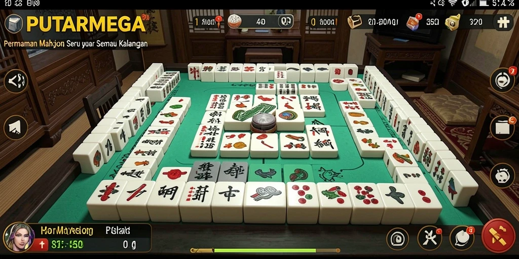 Tampilan gameplay Mahjong yang menarik dan menantang.