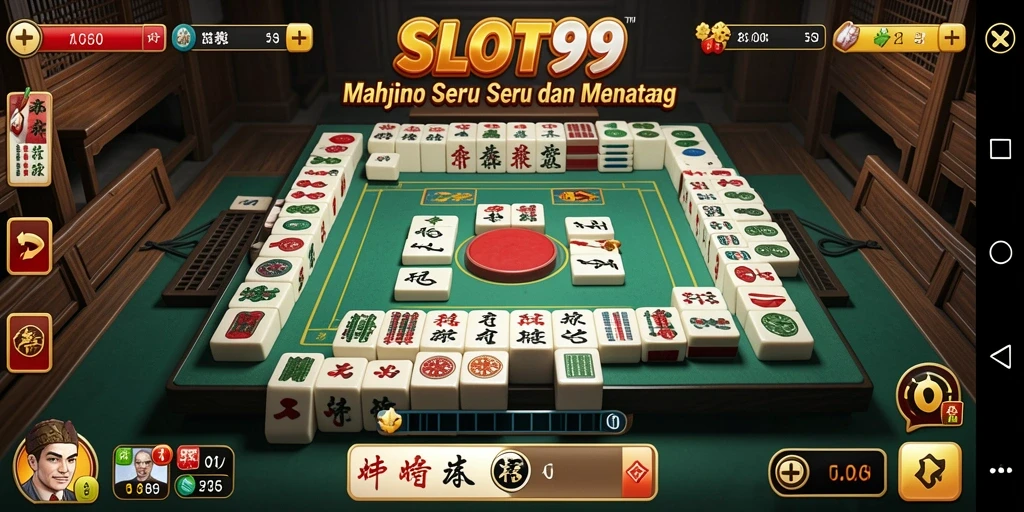 Screenshot menunjukkan gameplay seru Mahjong di SLOT99 dengan suasana yang imersif.