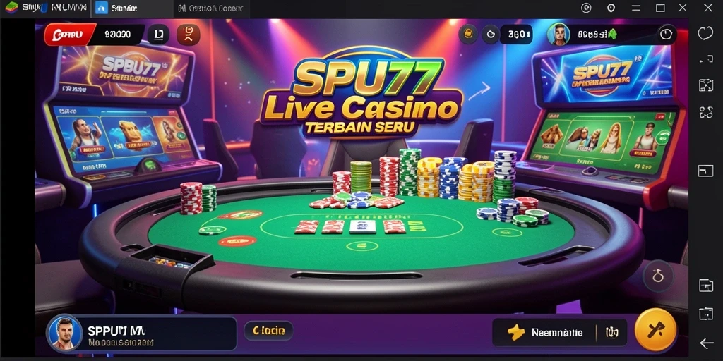 Tampilan screenshot utama SPBU77 saat permainan Live Casino berlangsung.