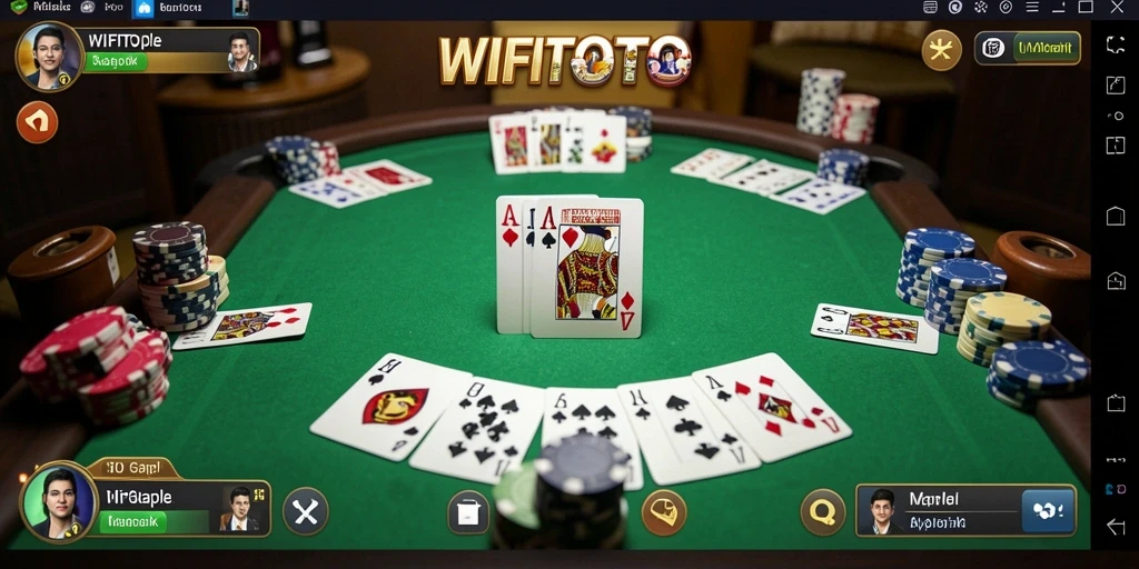 Tampilan gameplay seru dalam permainan Gaple WIFITOTO.